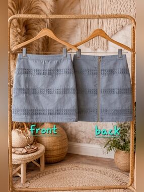 Classic GAP Chambray Eyelet A-Line Skirt Size 4 NWT